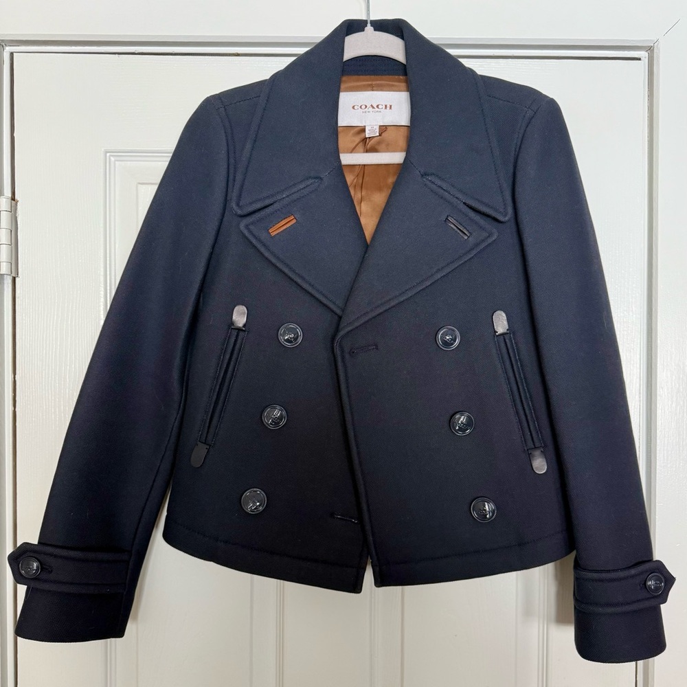 Navy Blue Coach Peacoat